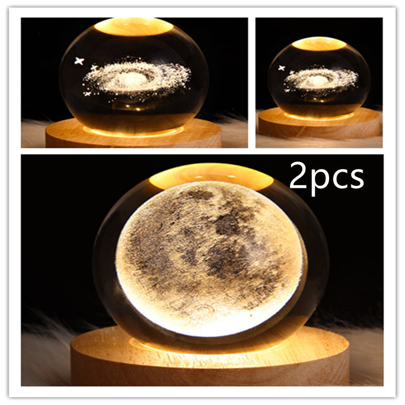 3D Crystal Ball Table Moon Lamp - Best Sustainable Home Decor