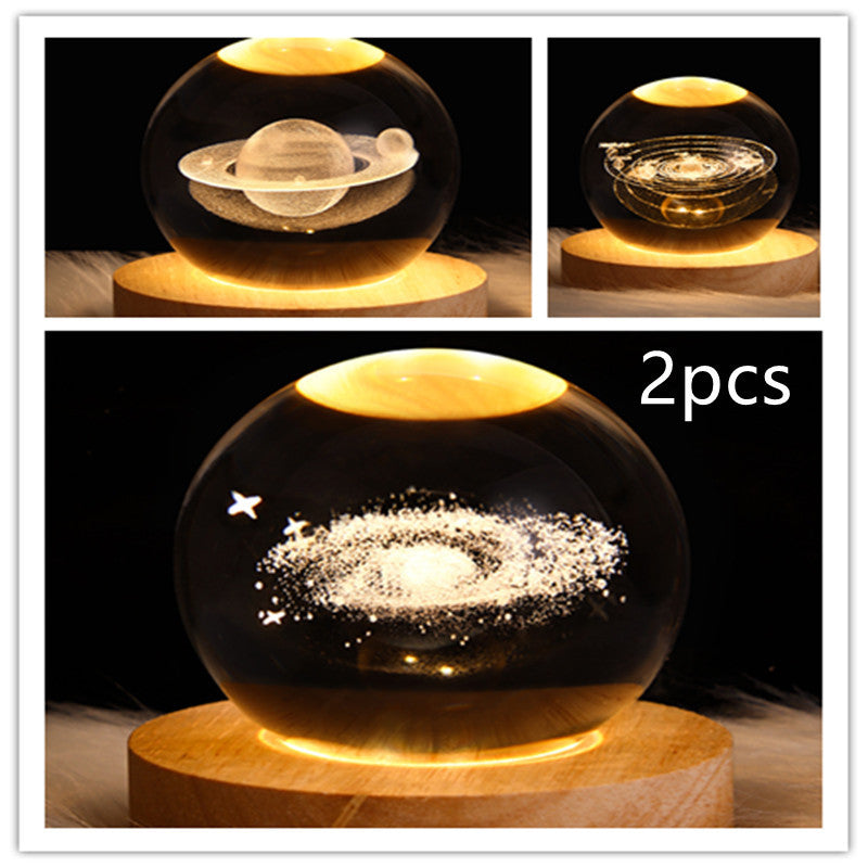 3D Crystal Ball Table Moon Lamp - Best Sustainable Home Decor