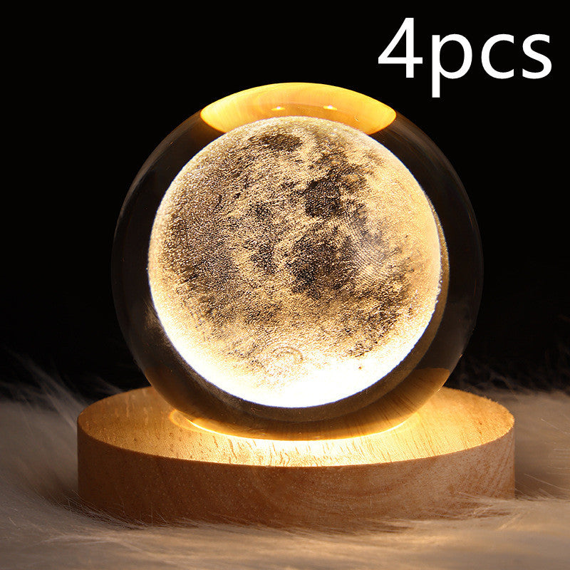 3D Crystal Ball Table Moon Lamp - Best Sustainable Home Decor