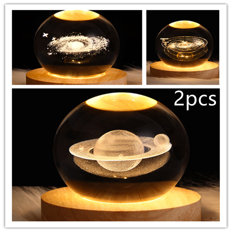 3D Crystal Ball Table Moon Lamp - Best Sustainable Home Decor