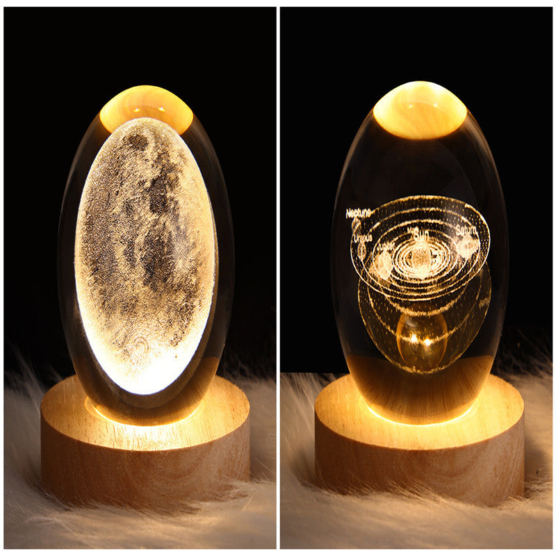 3D Crystal Ball Table Moon Lamp - Best Sustainable Home Decor