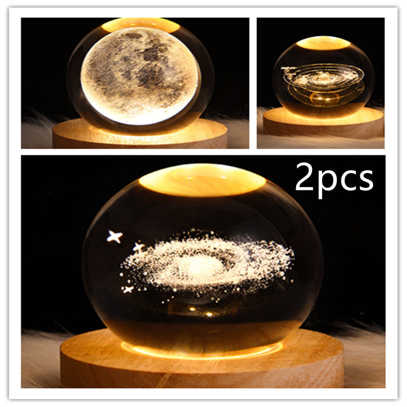 3D Crystal Ball Table Moon Lamp - Best Sustainable Home Decor