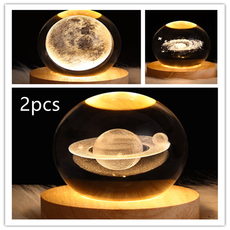 3D Crystal Ball Table Moon Lamp - Best Sustainable Home Decor