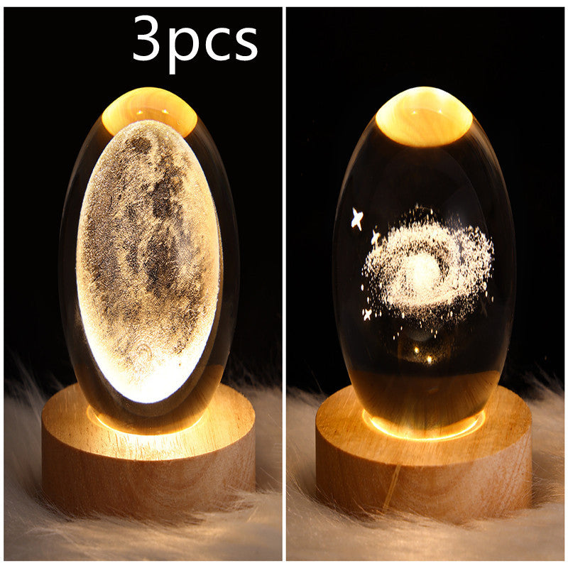 3D Crystal Ball Table Moon Lamp - Best Sustainable Home Decor