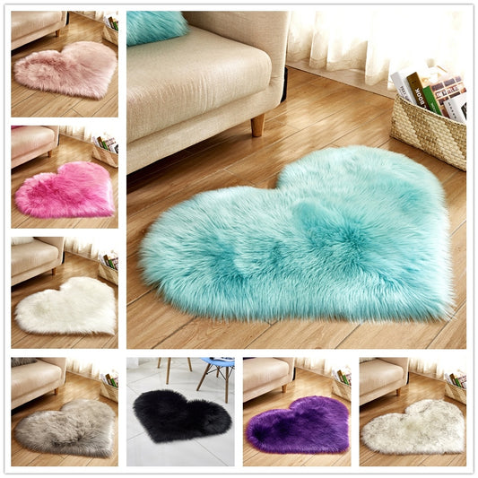 Plush Heart Shaped Carpet Non-Slip Mat Fluffy Rug Floor Mat Blanket Sofa Cushion Foot Pad Carpets For Living Room Home Decor - Best Sustainable Home Decor