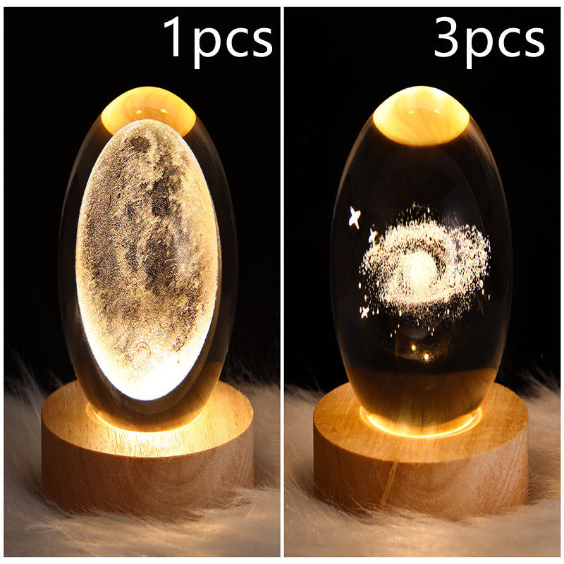 3D Crystal Ball Table Moon Lamp - Best Sustainable Home Decor