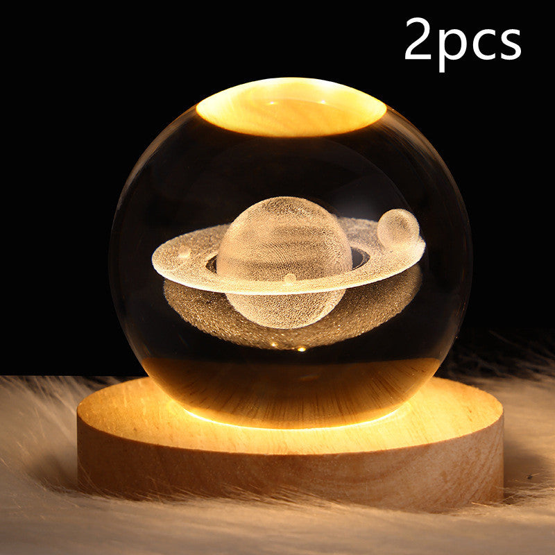 3D Crystal Ball Table Moon Lamp - Best Sustainable Home Decor