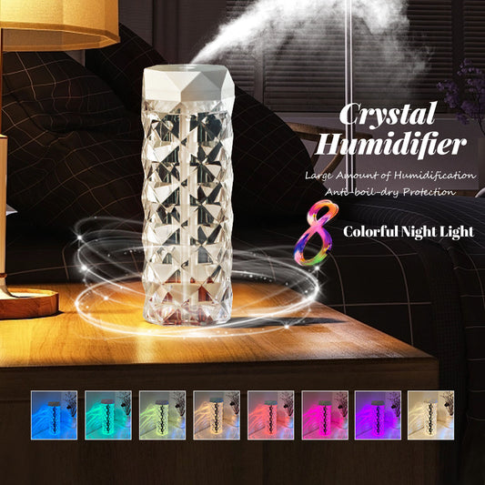 Crystal lamp humidifier with cool mist and LED atmosphere for home decor - Best Sustainable Home Decor