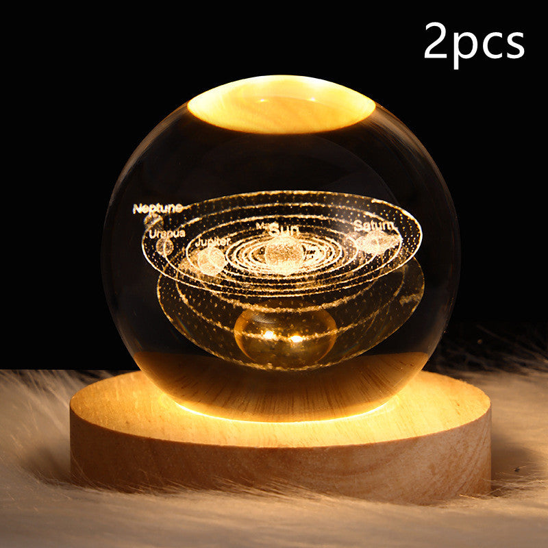 3D Crystal Ball Table Moon Lamp - Best Sustainable Home Decor