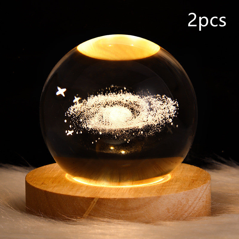 3D Crystal Ball Table Moon Lamp - Best Sustainable Home Decor