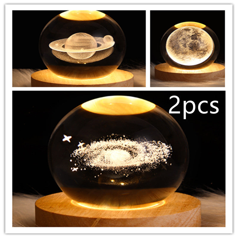 3D Crystal Ball Table Moon Lamp - Best Sustainable Home Decor