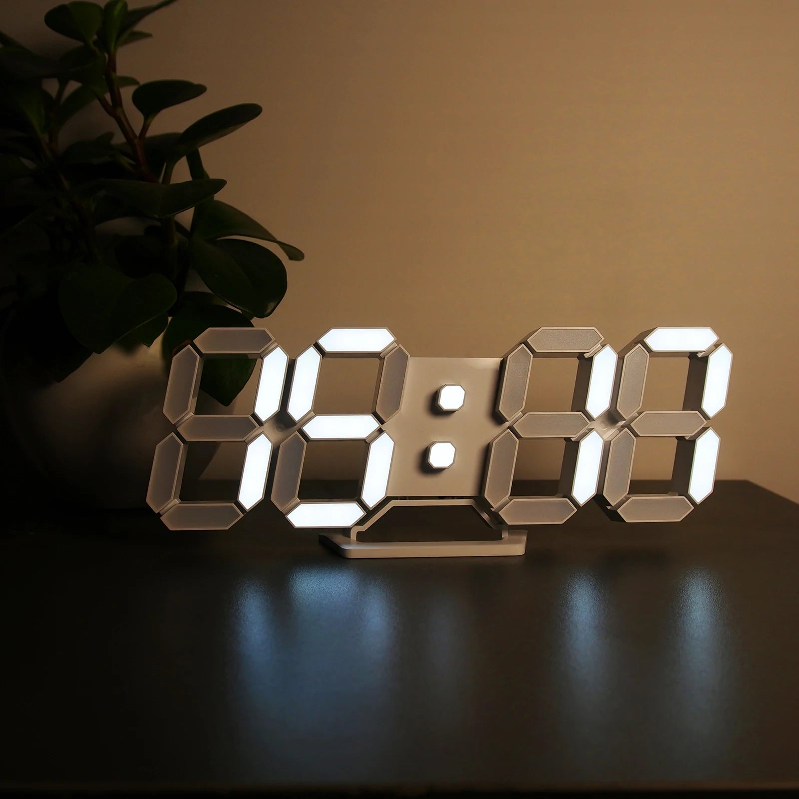 3D LED Wall Clock Digital Alarm Clock Snooze Table Clock With Romote Control Time/Date/Temperature Nightlight Display Bedroom - Best Sustainable Home Decor