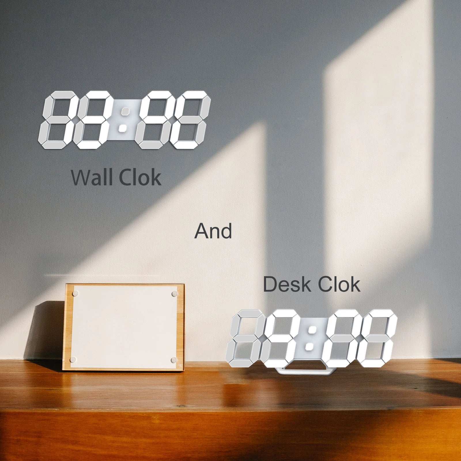 3D LED Wall Clock Digital Alarm Clock Snooze Table Clock With Romote Control Time/Date/Temperature Nightlight Display Bedroom - Best Sustainable Home Decor