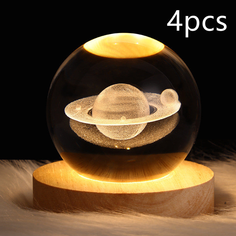 3D Crystal Ball Table Moon Lamp - Best Sustainable Home Decor