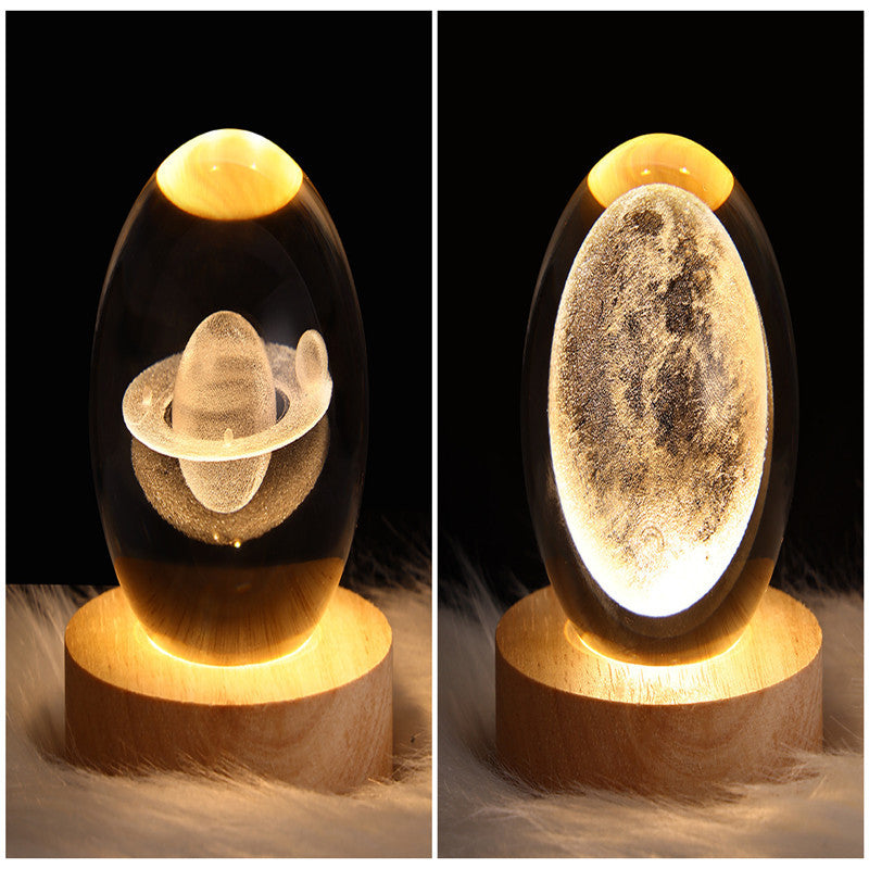 3D Crystal Ball Table Moon Lamp - Best Sustainable Home Decor