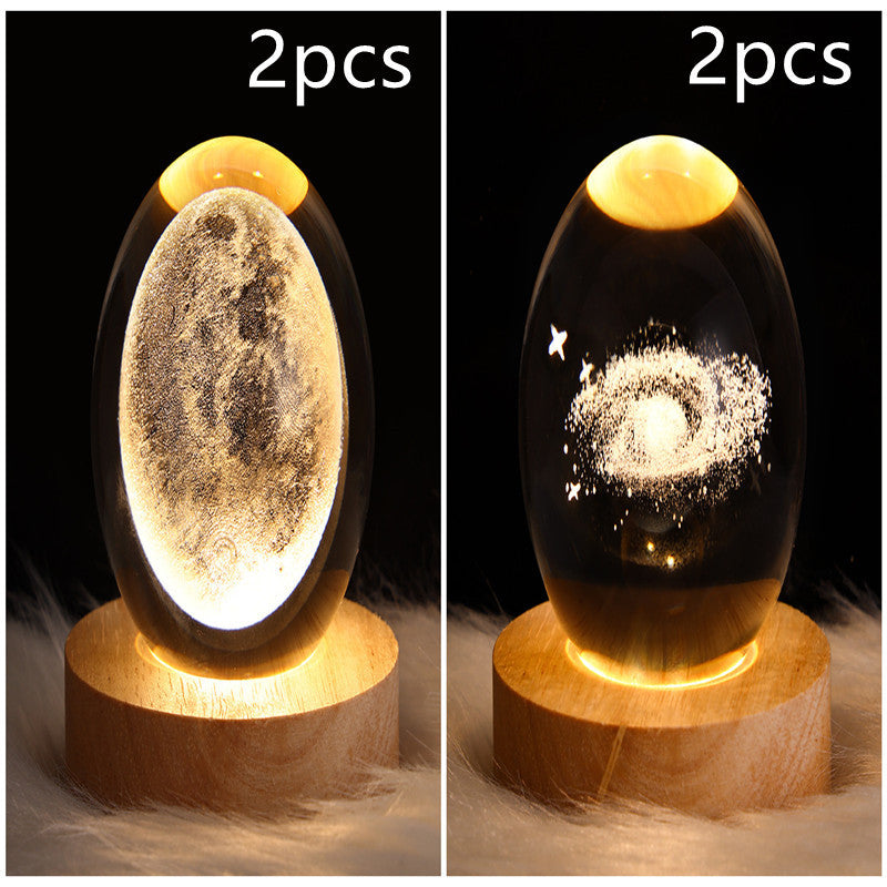 3D Crystal Ball Table Moon Lamp - Best Sustainable Home Decor